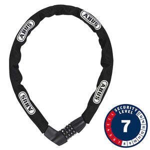 Abus Chain Locks 85Cm (2.8') / 7Mm Abus Tresor 1385 Chain Lock Combo 7mm - Black
