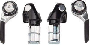 microSHIFT Shifters microSHIFT Bar End Shifter Set 9-Speed Road Double/Triple Shimano Compatible Silver