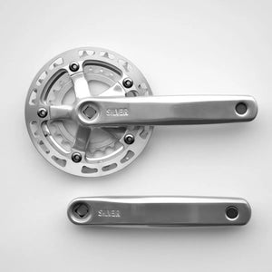 Rivendell Crankset Rivendell Silver Crankset low/low double steel 34x24 with guard