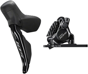Shimano Brake/Shift Lever - Drop Bar Shimano 105 ST-R7170-L Di2 Shift/Brake Lever BR-R7170 Hydraulic Disc Brake Caliper - Front 2x Flat Mount Fork Adaptor BLK