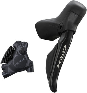 Shimano Brake/Shift Lever - Drop Bar Shimano GRX ST-RX715 Di2 Shift/Brake Lever BR-RX410 Hyd Disc Brake Caliper - Right/Rear 12-Speed Flat Mount Caliper For 25mm Mount