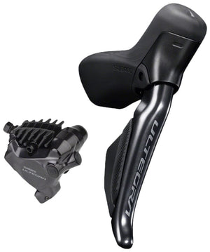 Shimano Brake/Shift Lever - Drop Bar Shimano Ultegra ST-R8170F Di2 Shift/Brake Lever BR-R8170 Hydraulic Disc Brake Caliper - Right/Rear 12-Speed Flat Mount BLK
