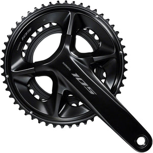Shimano Cranksets and Arms 175Mm / 52/36T Shimano 105 FC-R7100 Crankset - 12-Speed, 110 Asymmetric BCD Hollowtech II Spindle Interface, Black