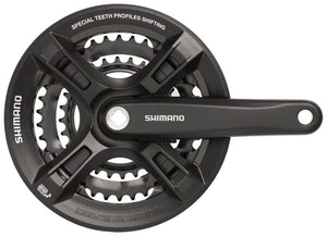 Shimano Cranksets and Arms Shimano Altus FC-M311 Crankset - 170mm 7/8-Speed 42/32/22t Riveted Square Taper JIS Spindle Interface BLK With Chainguard