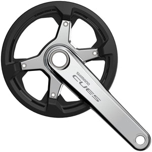 Shimano Cranksets and Arms Shimano CUES FC-U6030-1 Crankset - 170mm 9/10/11-Speed 40t Chainguard Asymmetric 110 BCD Silver