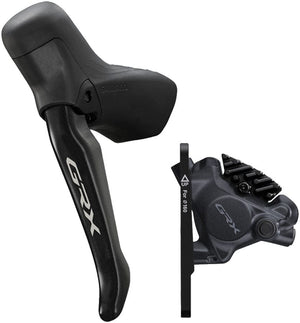 Shimano Disc Brake & Lever Shimano GRX BL-RS717-L Brake Lever BR-RX410 Hydraulic Disc Brake Caliper - Left/Front Flat Mount Caliper BLK