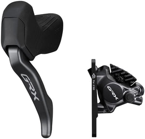 Shimano Disc Brake & Lever Shimano GRX BL-RX825 Brake Lever BR-RX820 Hydraulic Disc Brake Caliper - Left/Front Flat Mount Caliper BLK