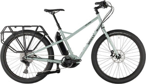Surly Cargo Ebikes Small Surly Skid Loader Cargo Ebike - 27.5", Steel, Bathwater Gray