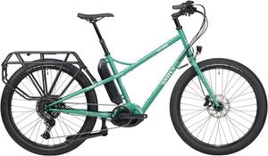 Surly Cargo Ebikes Surly Skid Loader Cargo Ebike - 27.5'' Steel Illegal Smile Green Small