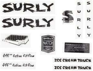 Surly Sticker/Decal Black Surly Ice Cream Truck Frame Decal Set