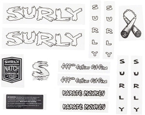 Surly Sticker/Decal White Surly Karate Monkey Frame Decal Set