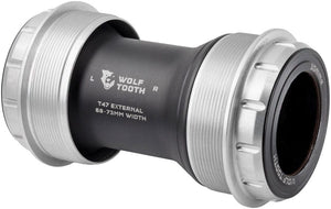Wolf Tooth Bottom Brackets Wolf Tooth T47 External Bottom Bracket - T47 External 68/73mm For 30mm Spindle Raw Silver