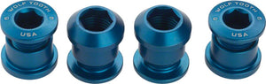 Wolf Tooth Chainring Bolts and Hardware Set/4 / Blue Wolf Tooth 1x Chainring Bolt Set - 6mm Dual Hex Fittings