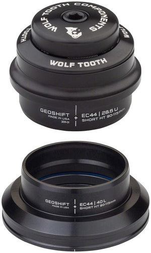 Wolf Tooth Headsets Wolf Tooth GeoShift Performance Angle Headset - 1 Deg Short EC44/EC44 Black