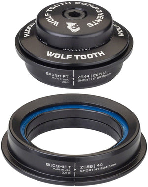 Wolf Tooth Headsets Wolf Tooth GeoShift Performance Angle Headset - 1 Deg Short ZS44/ZS56 Black