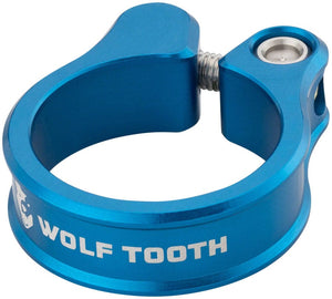 Wolf Tooth Seatpost Parts and Accessories Wolf Tooth Seatpost Clamp - 28.6mm Bolt-On Blue