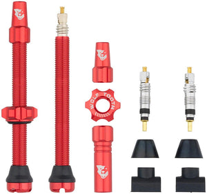 Wolf Tooth Tubeless Valves Wolf Tooth Tubeless Valve Stem Kit - 60 mm Red